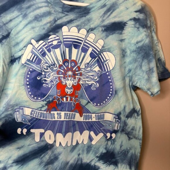 Vintage 80s The Who Tommy 1989 anniversary blue tie dye band tee L - Picture 5 of 7